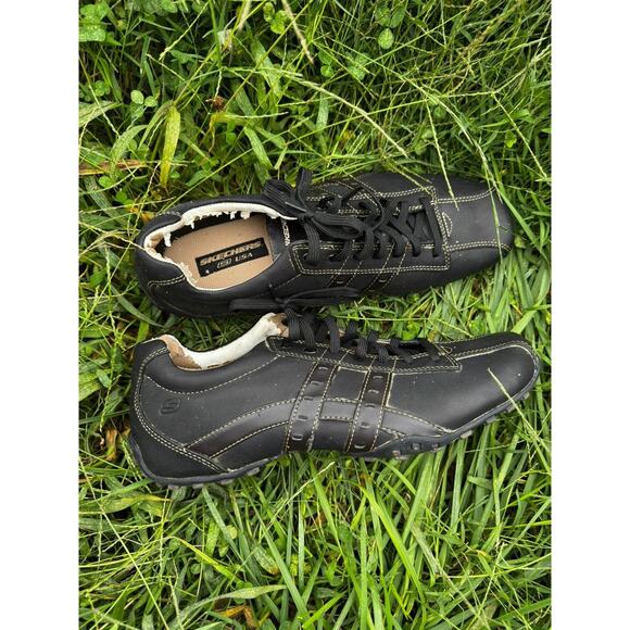 Skechers Black Casual Sneakers Men’s Size 13 Contrast Stitch Retro Style - Picture 6 of 6